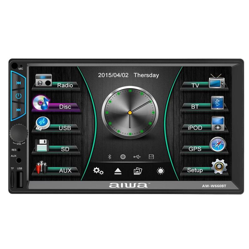 AIWA - Radio doble din mirrolink bluetooth pantalla 7"