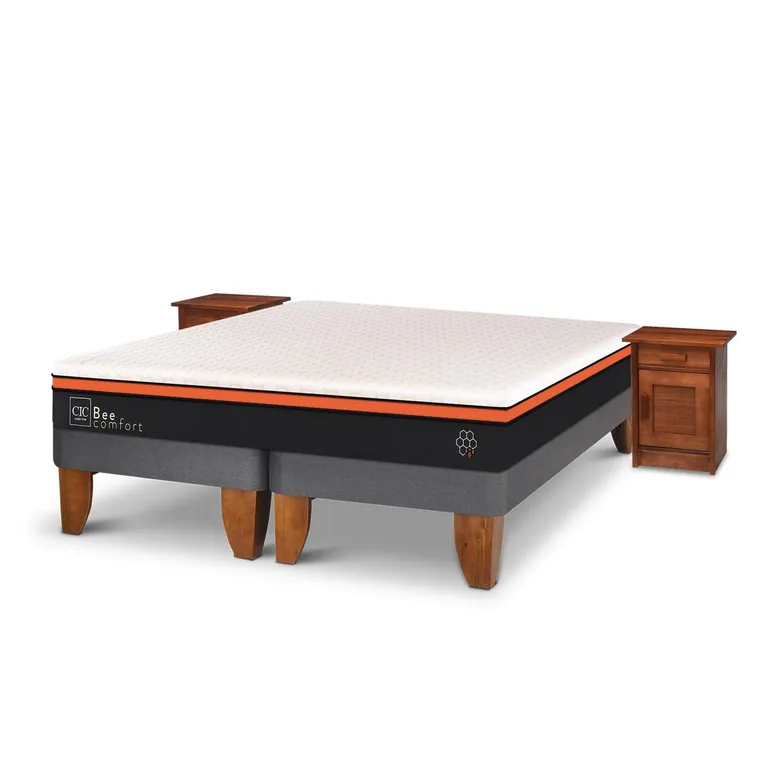 CIC Cama Europea Bee Comfort King + Muebles