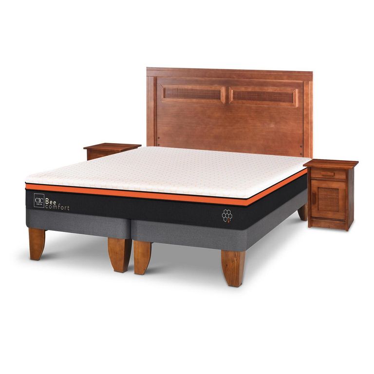 CIC Cama Europea Bee Comfort King + Muebles