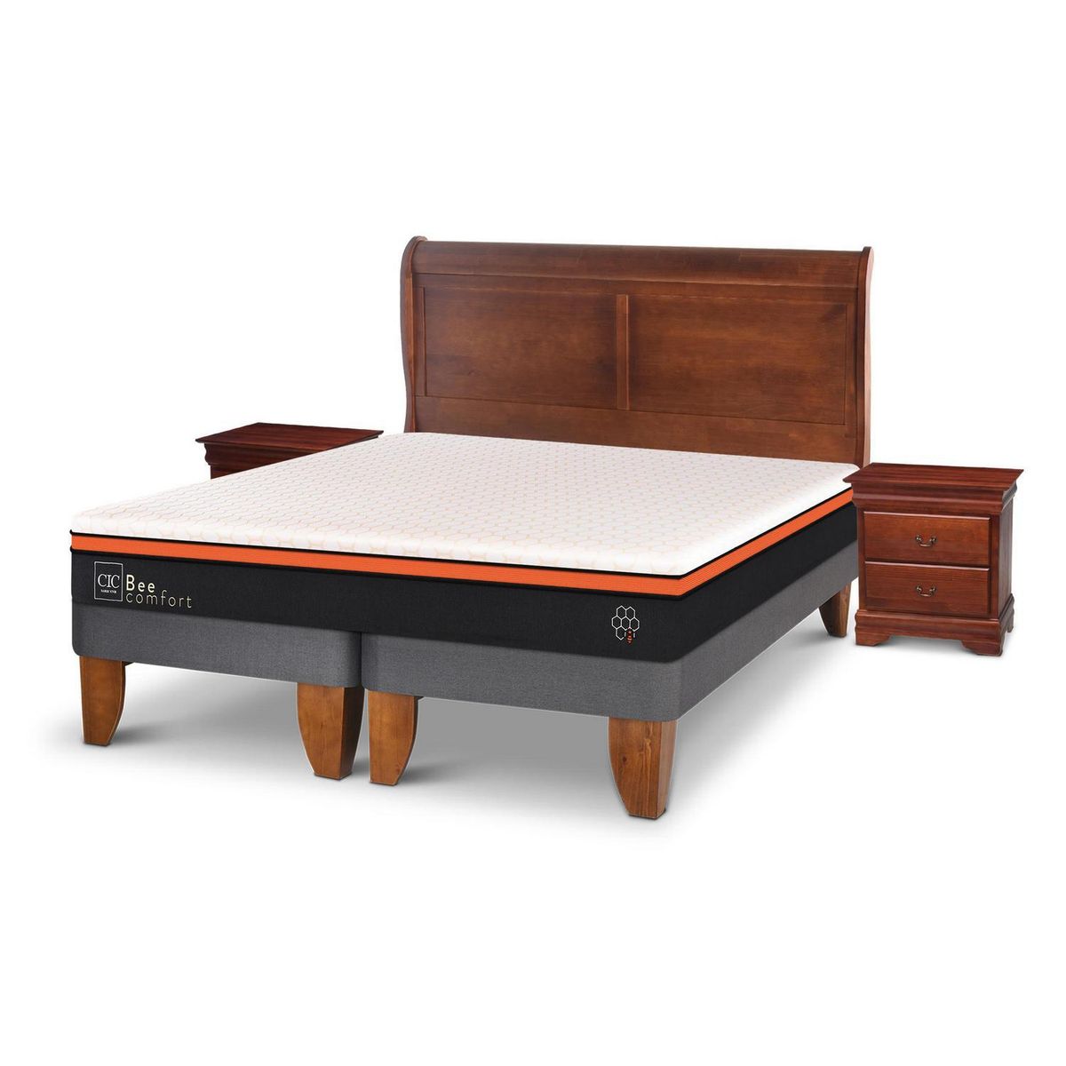 CIC - Cama Europea Bee Comfort King + Muebles