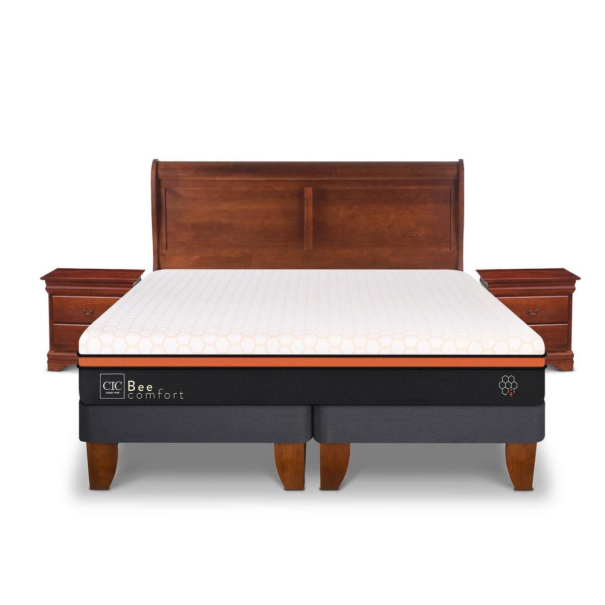CIC - Cama Europea Bee Comfort King + Muebles
