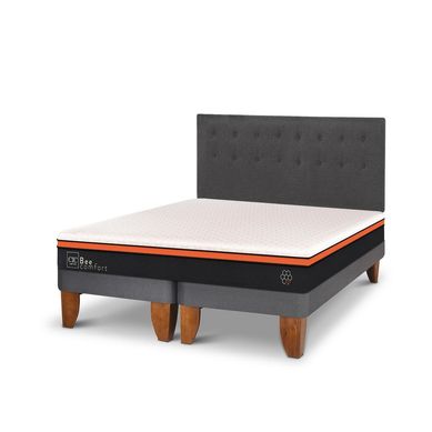 Cama europea Bee Comfort King  + Muebles