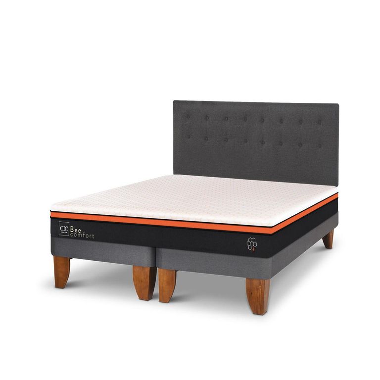 Cama Europea Bee Comfort King + Muebles