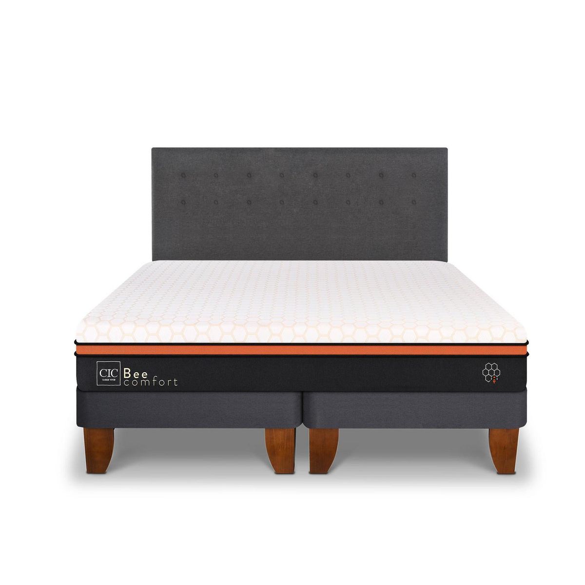 CIC - Cama Europea Bee Comfort King + Muebles