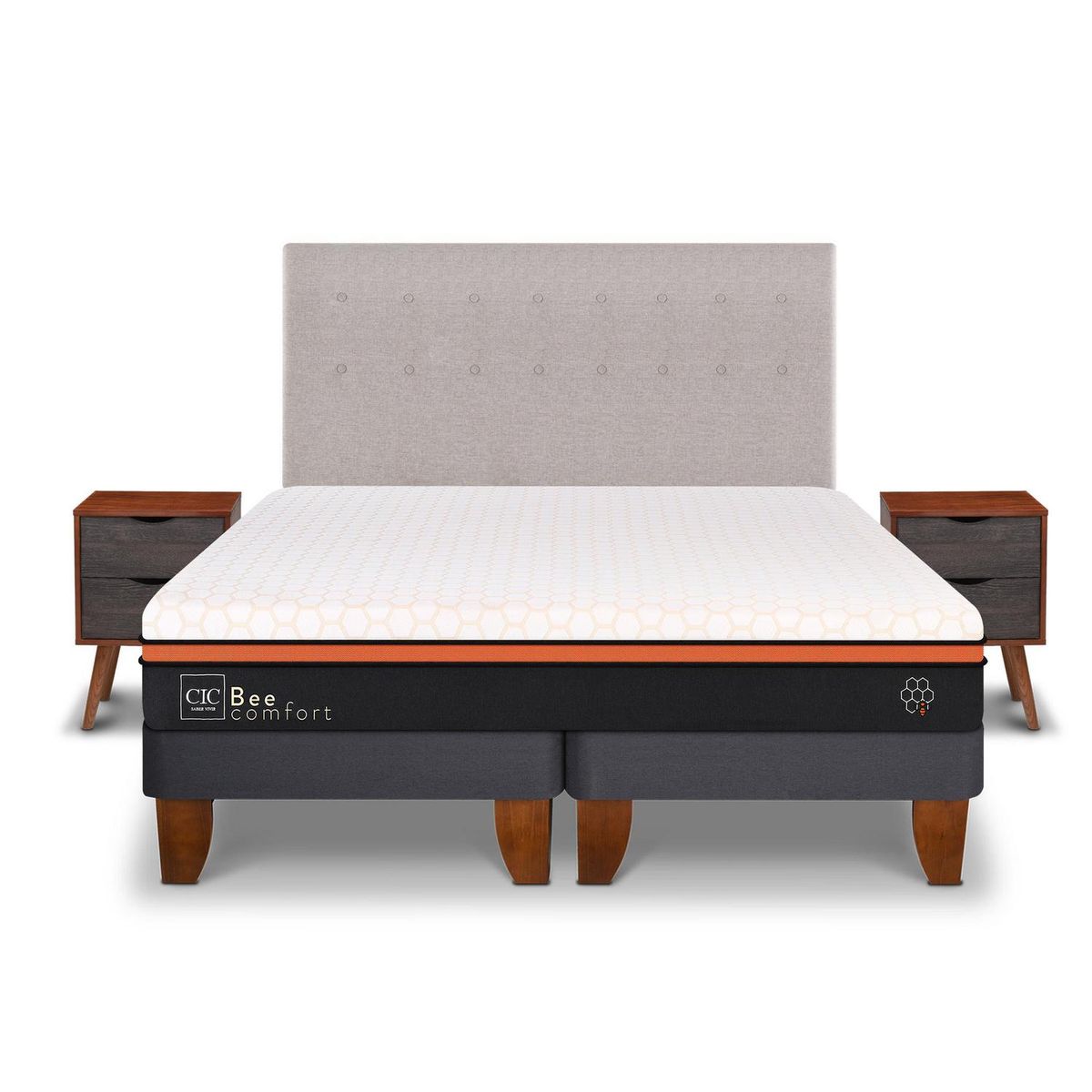 CIC - Cama europea Bee Comfort King + Muebles