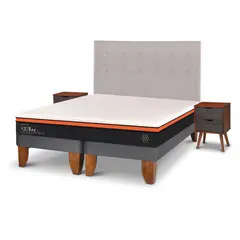 CIC - Cama Europea Bee Comfort 2 Plazas + Muebles