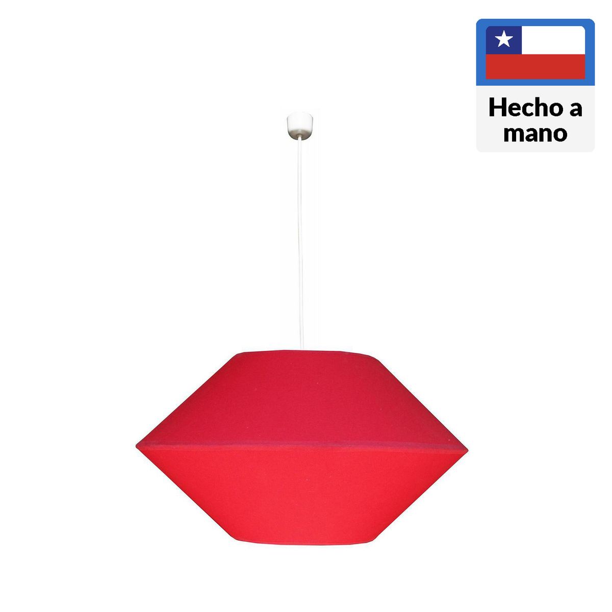 CAROLD STEVENS - Lámpara Colgante Diamante Tela Rojo