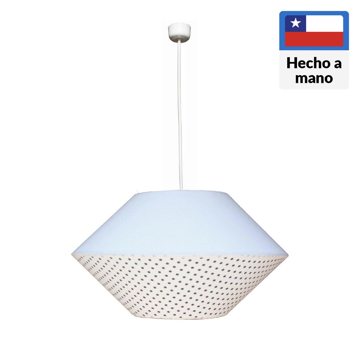 CAROLD STEVENS - Lámpara Colgante Diamante Puntos Tela Beige