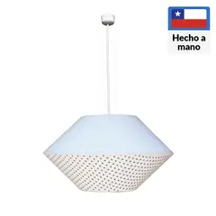 CAROLD STEVENS - Lámpara Colgante Diamante Puntos Tela Beige