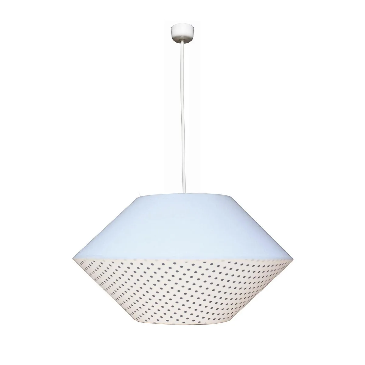 CAROLD STEVENS - Lámpara Colgante Diamante Puntos Tela Beige