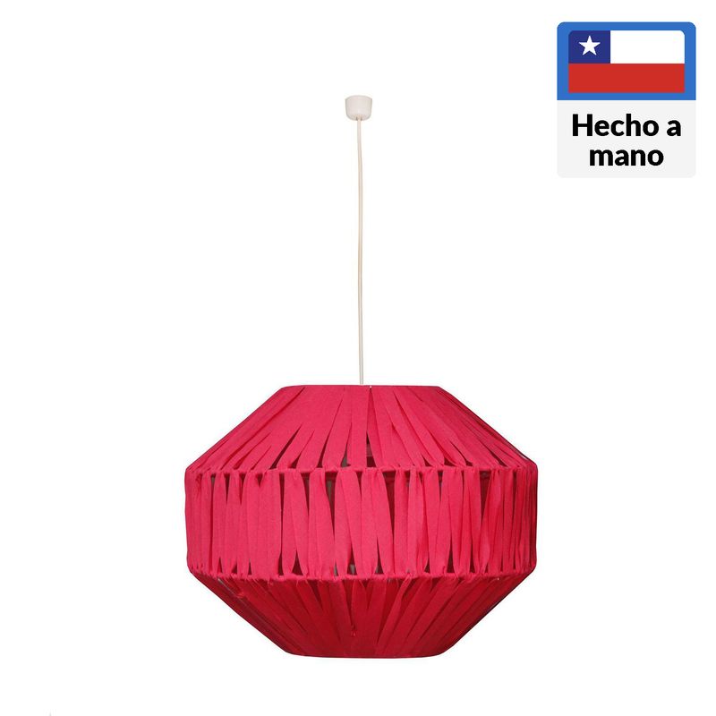CAROLD STEVENS - Lámpara Colgante Amit Tela Rojo 36 cm