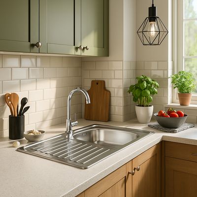 Imagen 2 del producto Lavaplatos Empotrado Izquierdo con Set 1 Cubeta(s) 80x0.6x15 cm Acero inoxidable