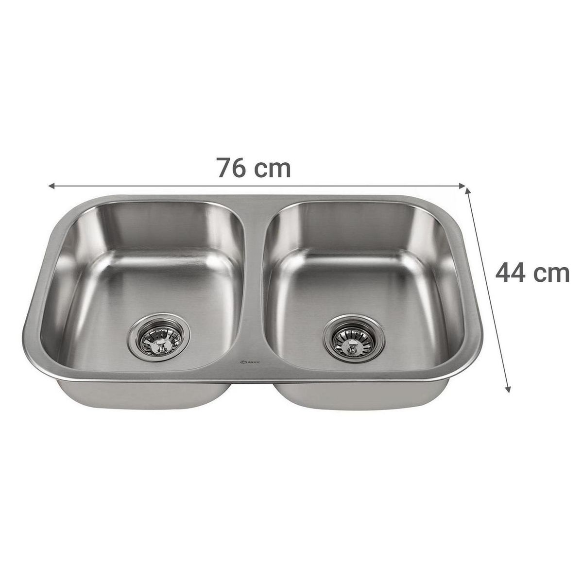 BRIGGS - Lavaplatos bajo cubierta 2 cubetas 76x0,6x44cm acero inoxidable