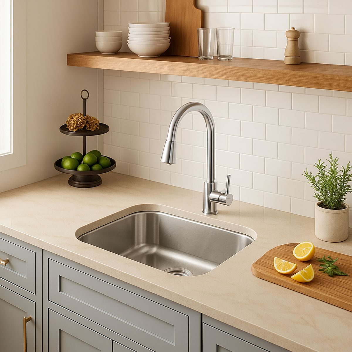 BRIGGS - Lavaplatos Bajo Cubierta 1 Cubeta(s) 43x0.6x37 cm Acero inoxidable