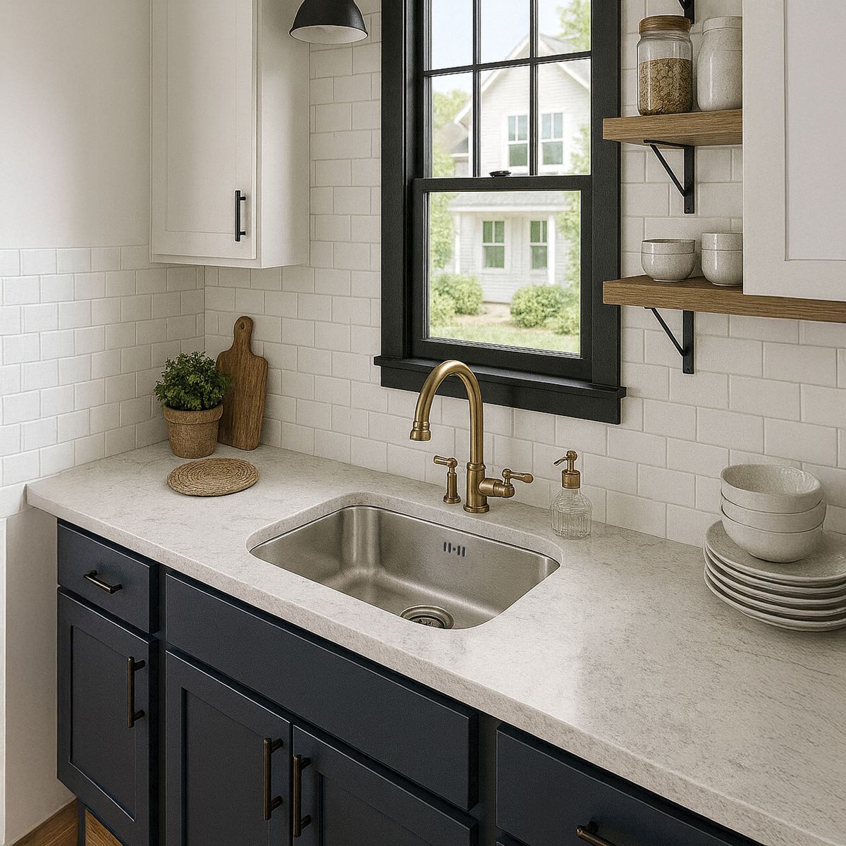 BRIGGS - Lavaplatos Bajo Cubierta 1 Cubeta(s) 42.5x0.6x42.5 cm Acero inoxidable