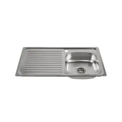 BRIGGS - Lavaplatos Empotrado Izquierdo con Set 1 Cubeta(s) 100x16x50 cm Acero inoxidable