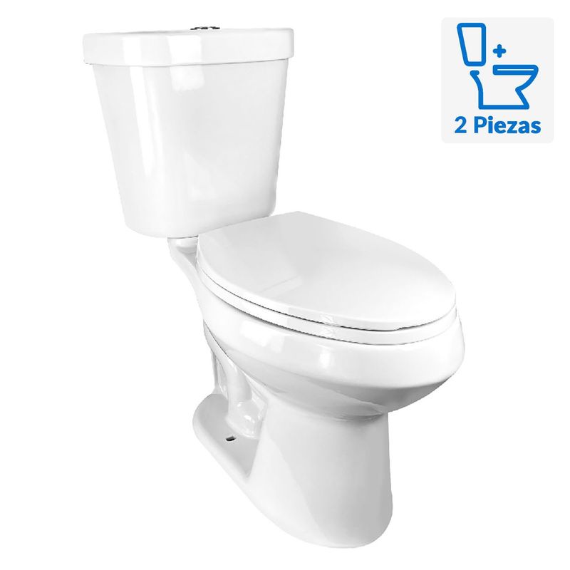 BRIGGS - Sanitario Two piece a Piso 30,5 cm 6 Litros Maelstrom Ada Elongado Soft Close Blanco