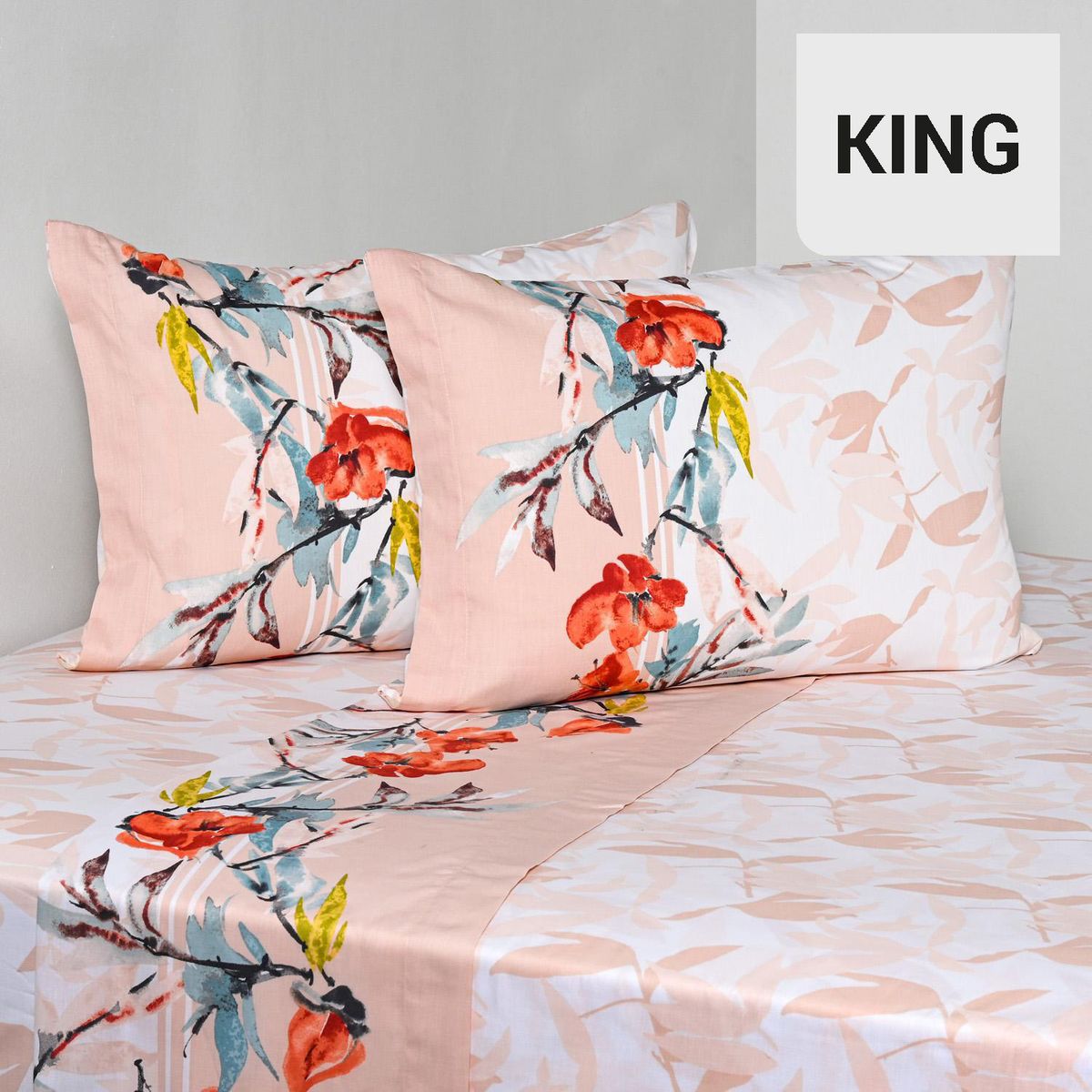 AMERICAN FAMILY - Juego de Sábanas Aqua King 144 Hilos Multicolor