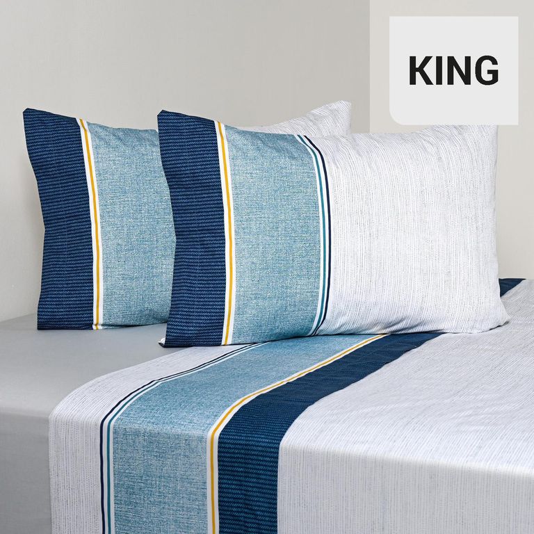 Juego de Sábanas Bistre King 200 Hilos Multicolor