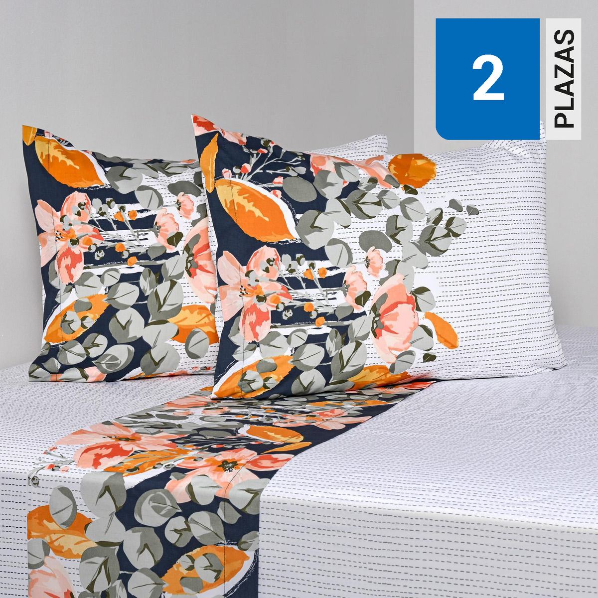 CANNON - Juego de Sábanas Sanke 2 plazas 200 Hilos Multicolor