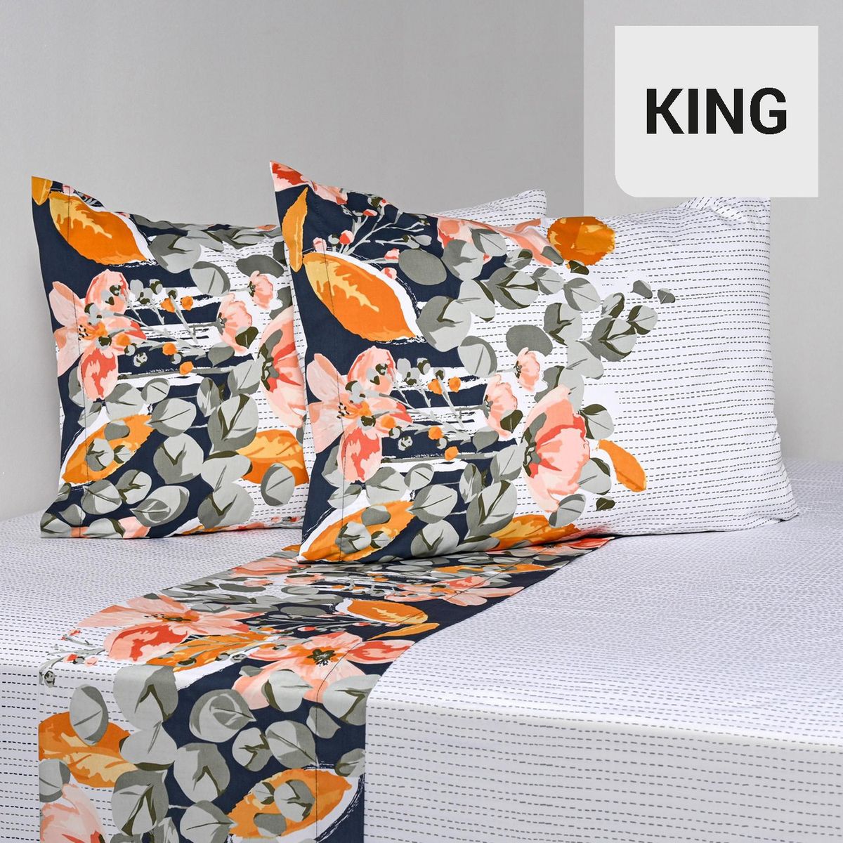 CANNON - Juego de Sábanas Sanke King 200 Hilos Multicolor