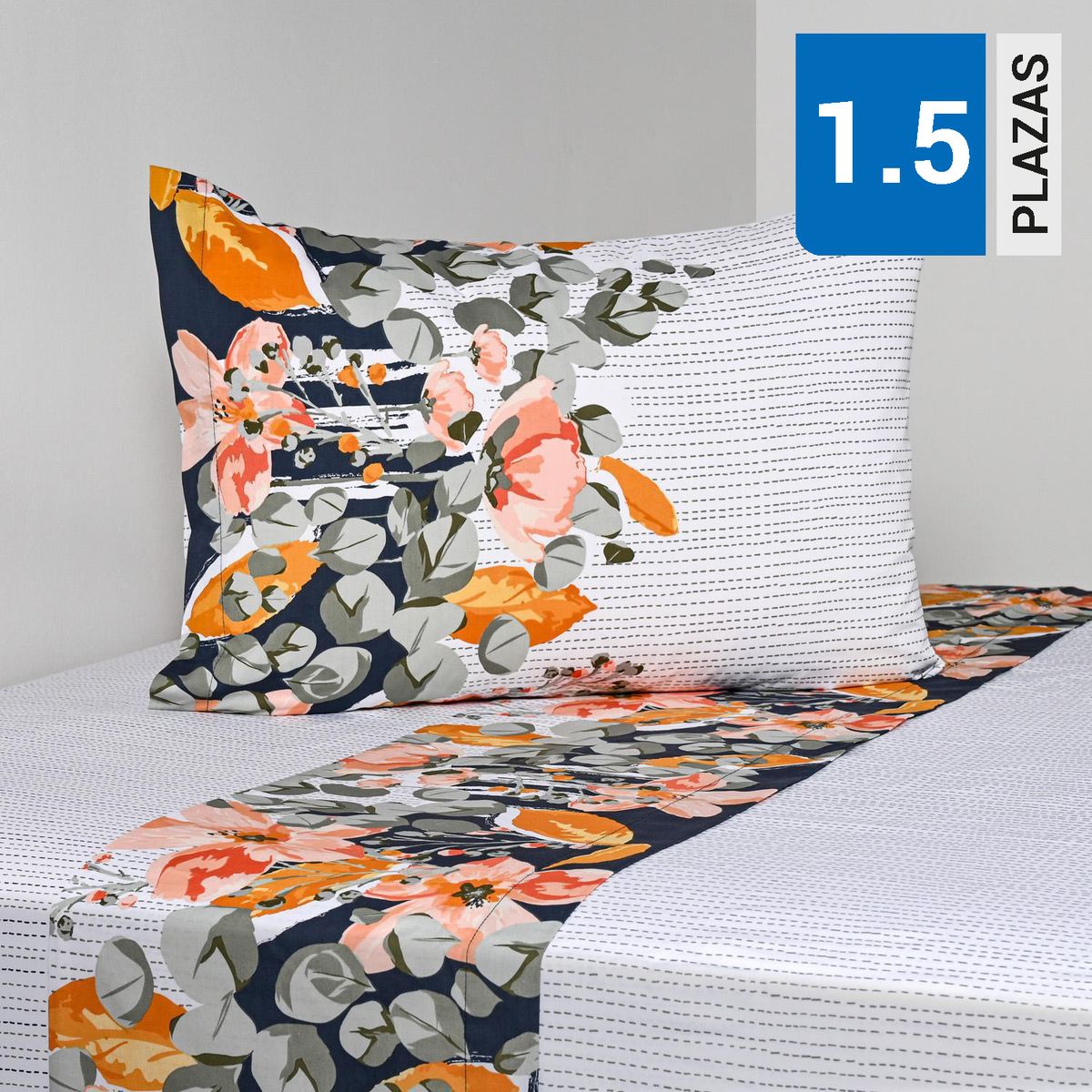 CANNON - Juego de Sábanas Sanke 1.5 plazas 200 Hilos Multicolor