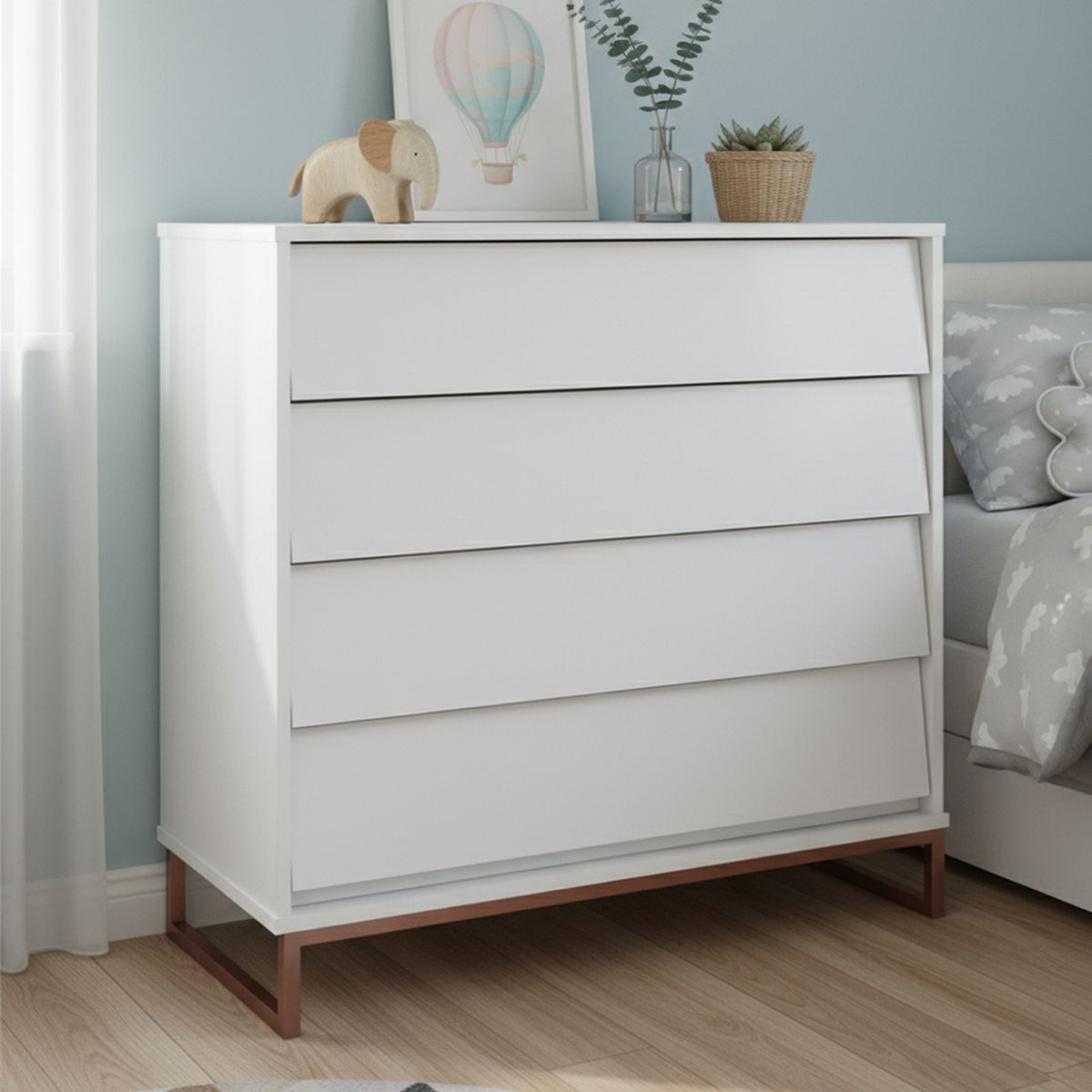 KIDSCOOL - Cómoda 4 Cajón(es) Noah 90x97x45 cm Blanco