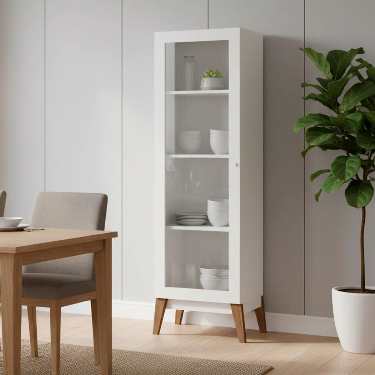 BE DESIGN - Vitrina 1 puerta Amber blanco