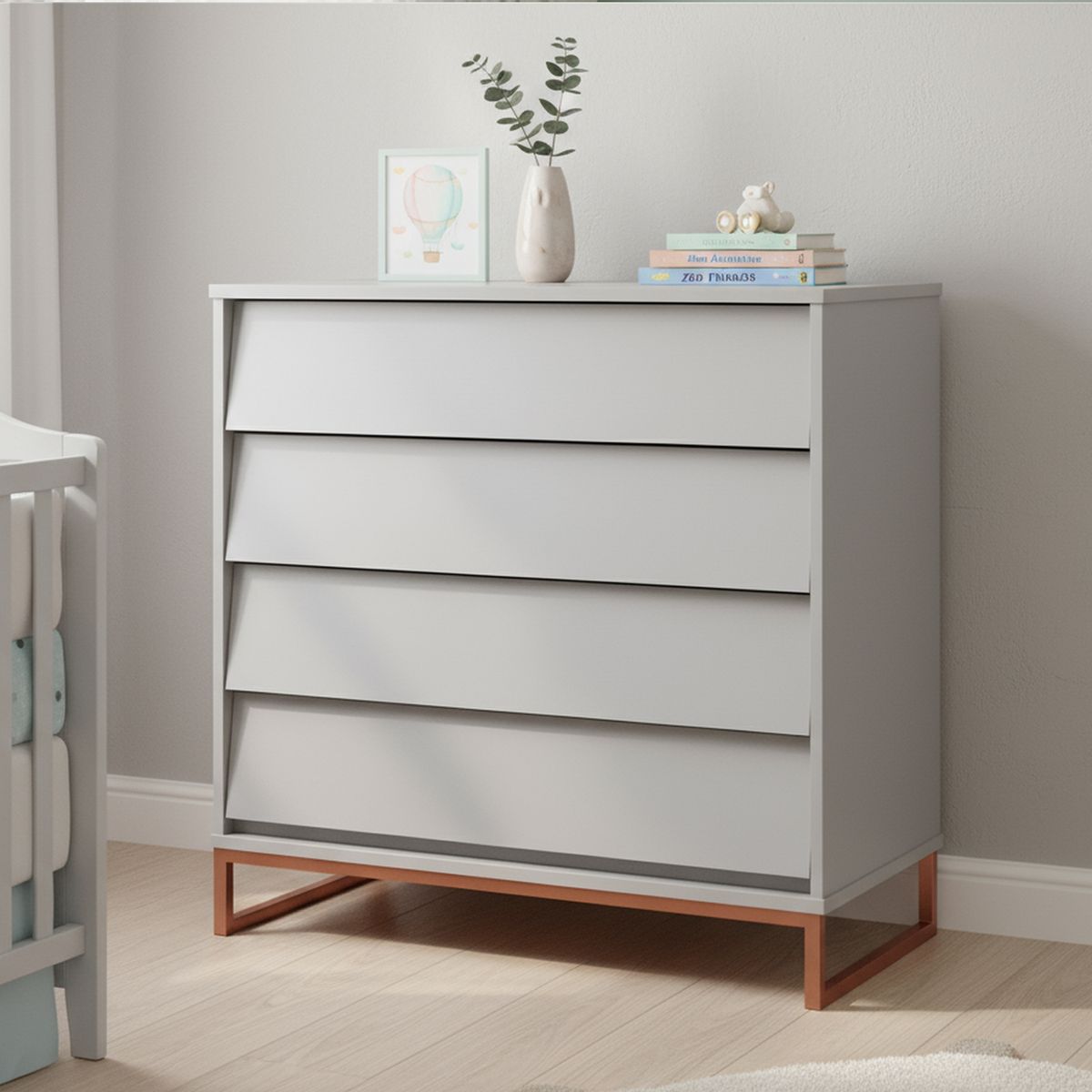 KIDSCOOL - Cómoda 4 Cajón(es) Noah 90x97x45 cm Gris