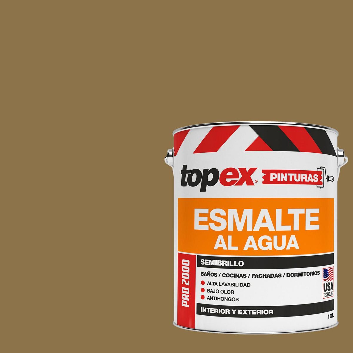 TOPEX - Esmalte al Agua Lavable Semibrillante 1 galón(es) Café Aichi