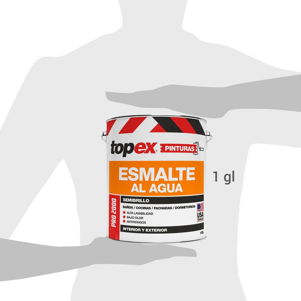 TOPEX - Esmalte al Agua Lavable Semibrillante 1 galón(es) Café Aichi