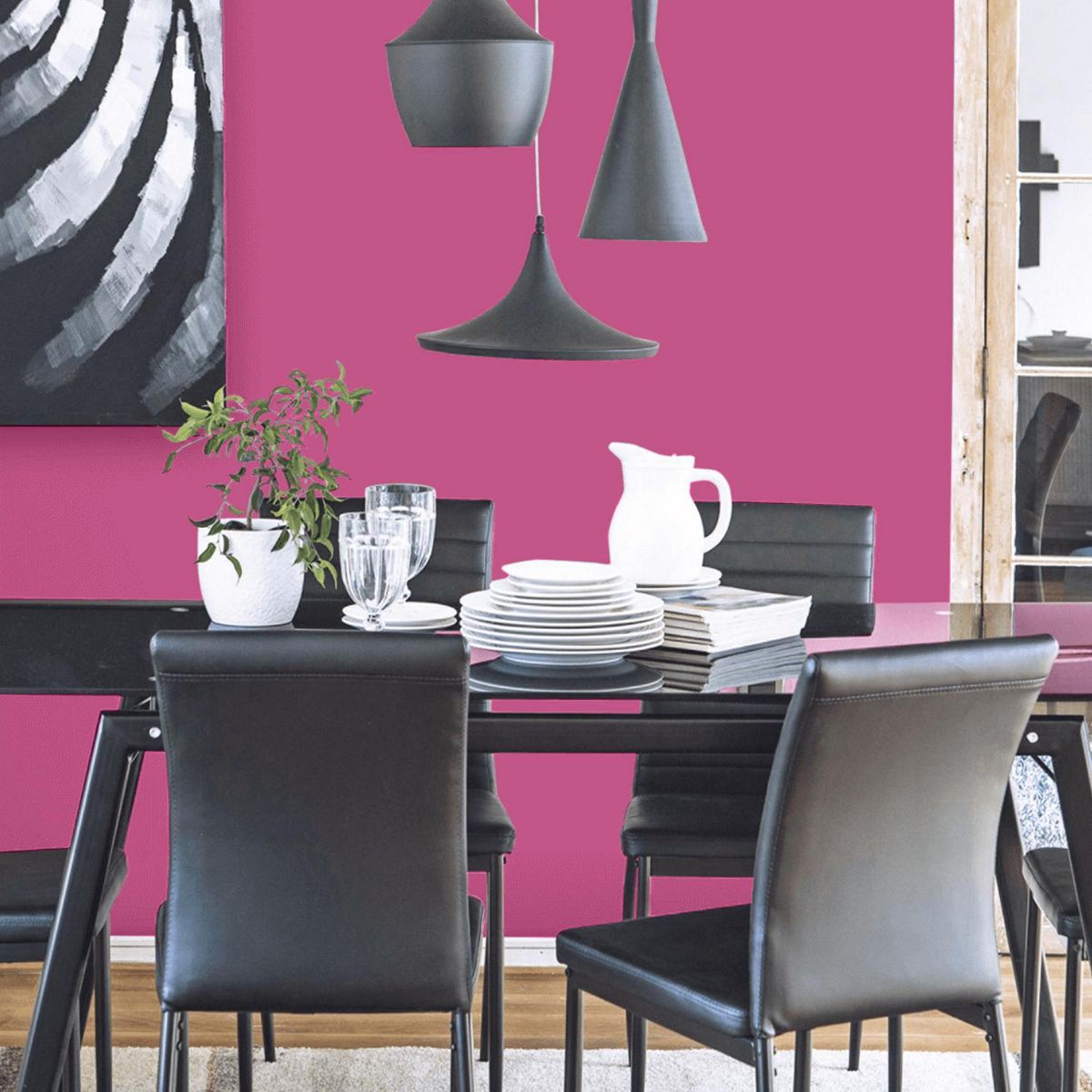 MERCLIN - Pintura Acrílica Mate 1 l Rosado Rosa Mosqueta