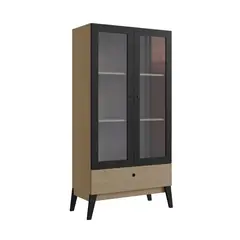 BE DESIGN - Vitrina 2 puertas Amber café - negro