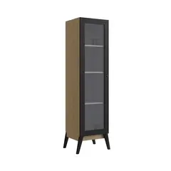 BE DESIGN - Vitrina 1 puerta Amber café - negro
