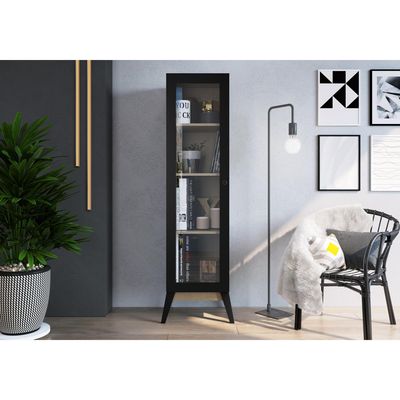 Imagen 2 del producto Vitrina 1 puerta Amber café - negro