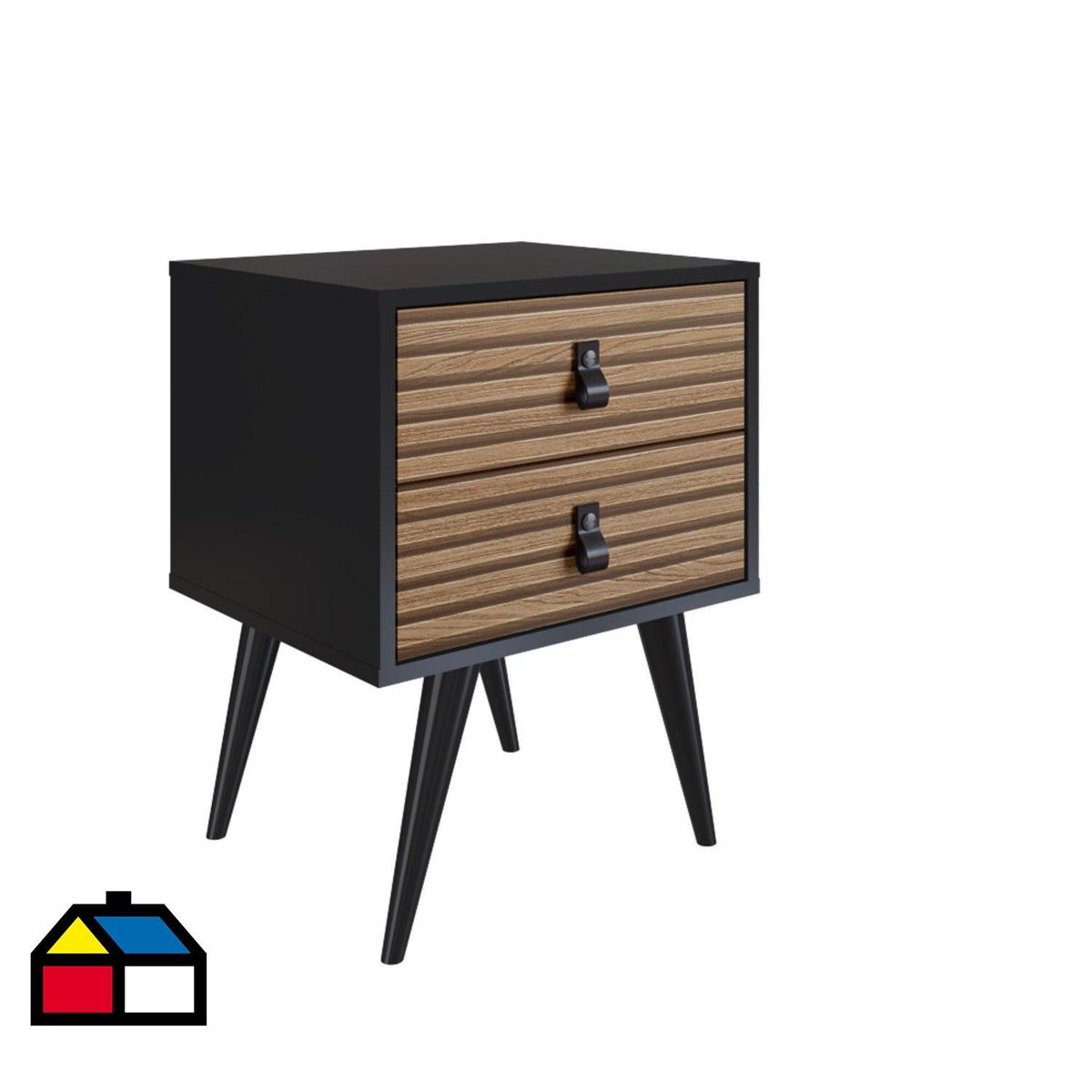 BE DESIGN - Velador 2 Cajón(es) Amber 45x57.9x38.5 cm Negro/ Brise