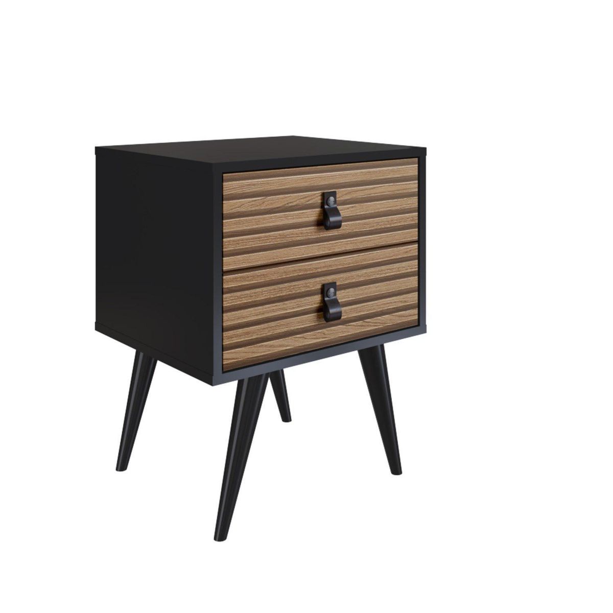 BE DESIGN - Velador 2 Cajón(es) Amber 45x57.9x38.5 cm Negro/ Brise