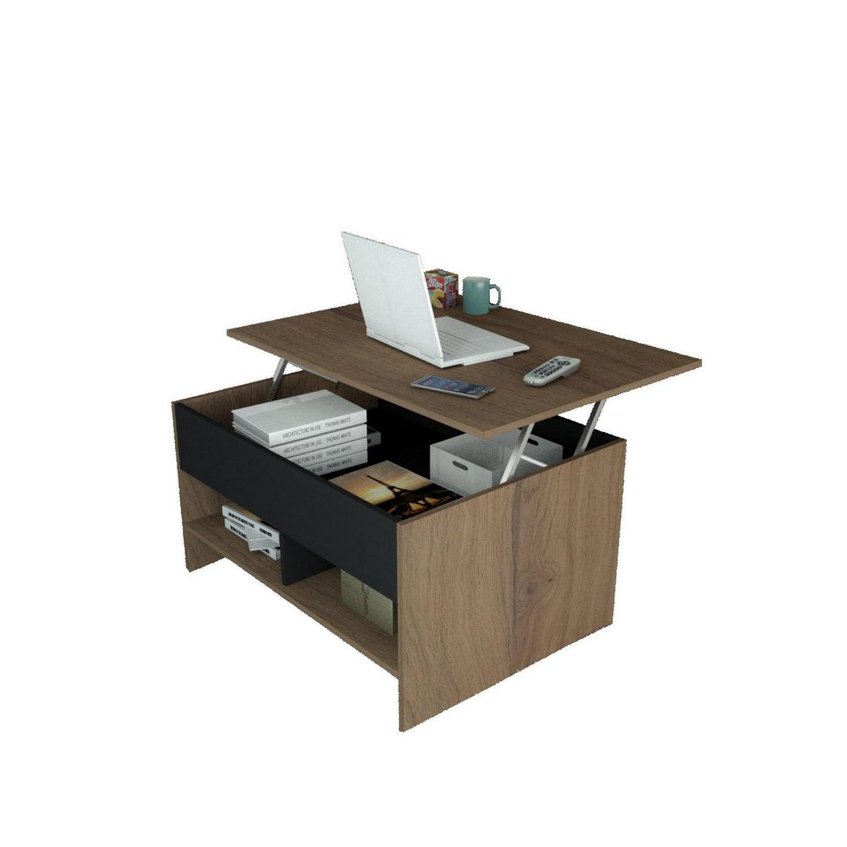 BE DESIGN - Mesa de centro Smart negro - beige