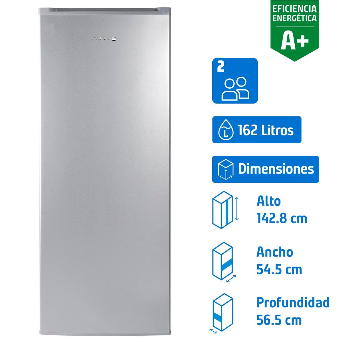 SINDELEN - Freezer Vertical 162 Litros Silver SFV-205SI
