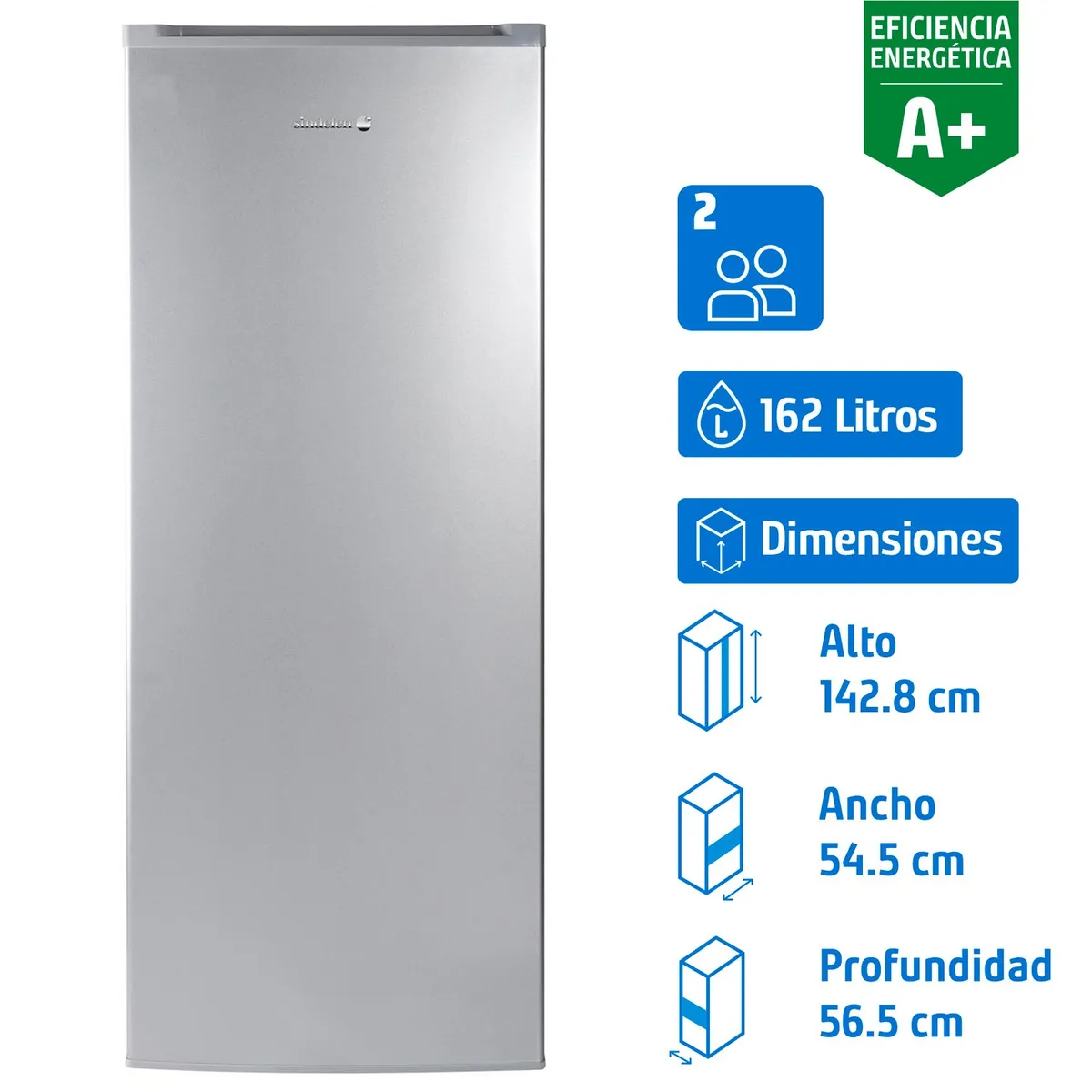 SINDELEN - Freezer Vertical 162 Litros Silver SFV-205SI