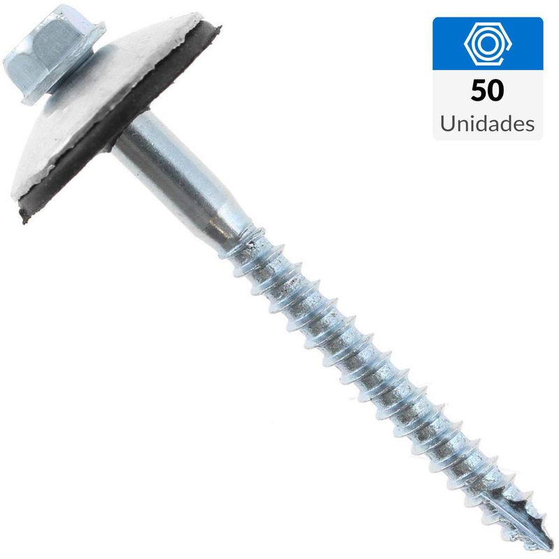 FIXSER - Tornillo Autoperforante Cabeza Hexagonal Madera 31/2 " 5.5 mm 50 Unidades