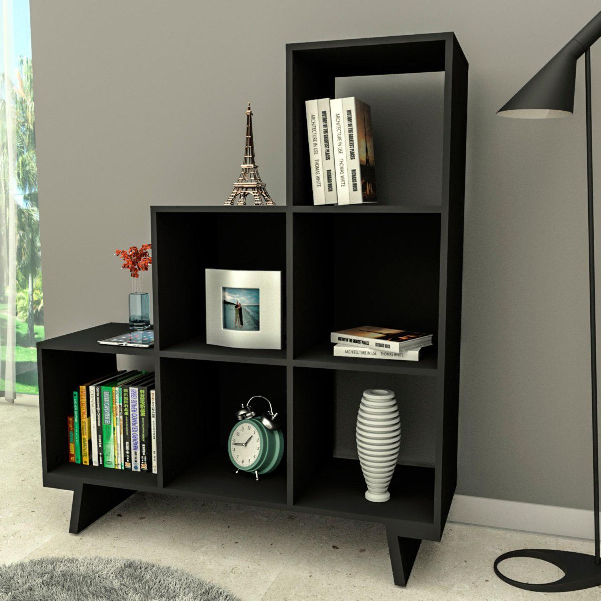BE DESIGN - Estante Urban MDF 3 Nivel(es) 104.5x120x35 cm Negro