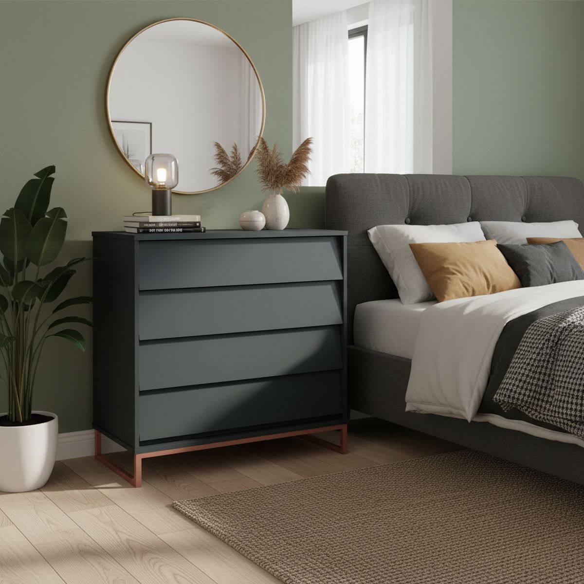 KIDSCOOL - Cómoda 4 Cajón(es) Noah 90x97x45 cm Grafito