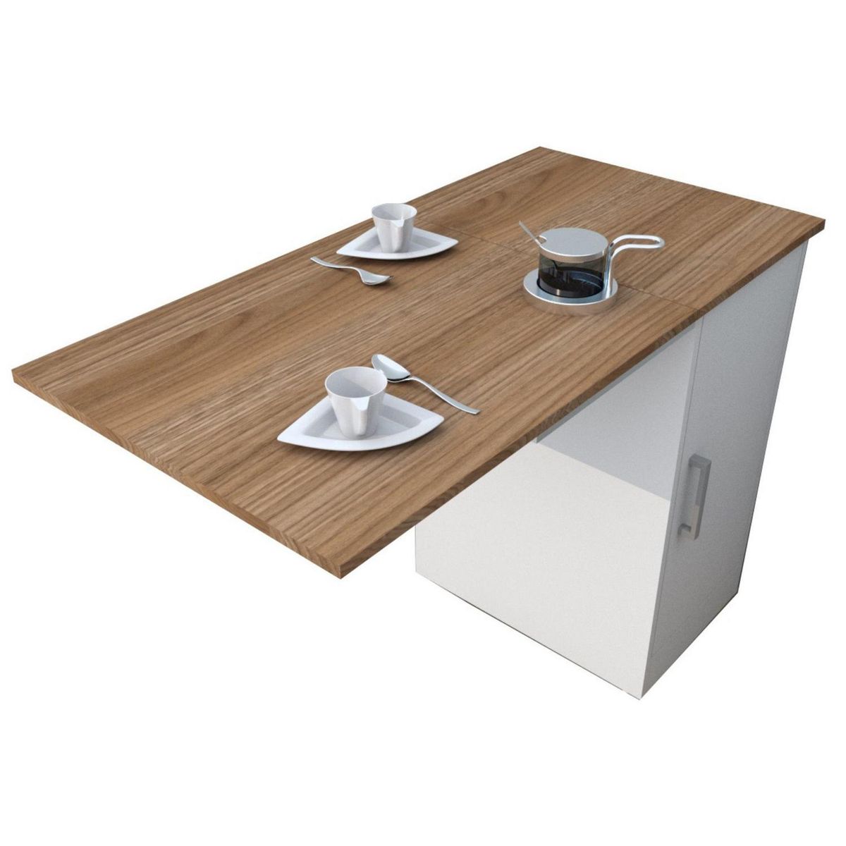 BE DESIGN - Juego de Comedor Enjoy 2 Sillas Mesa Rectangular 75x53x105 cm Blanco/Café