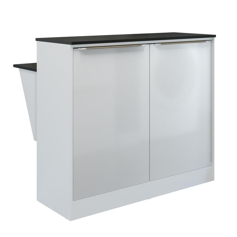 BE DESIGN - Juego de Comedor Smart 2 Sillas Mesa Rectangular 67,5x92x106 cm Blanco/Negro