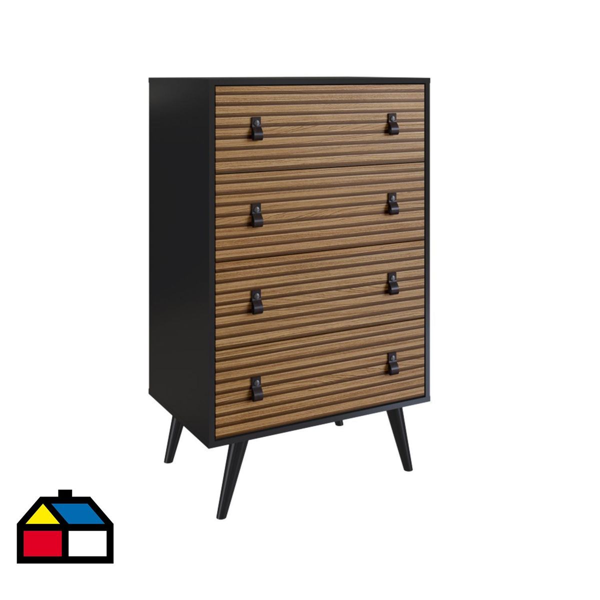 BE DESIGN - Cómoda 4 Cajón(es) Amber 69x113x45 cm Negro/ Brise