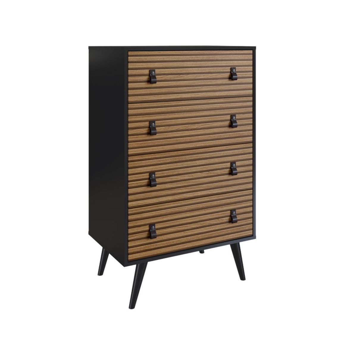 BE DESIGN - Cómoda 4 Cajón(es) Amber 69x113x45 cm Negro/ Brise