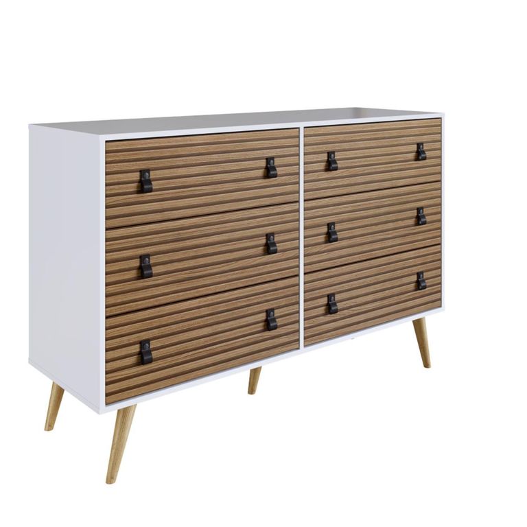 Cómoda 6 Cajón(es) Amber 136x90x45 cm Blanco/ Brise