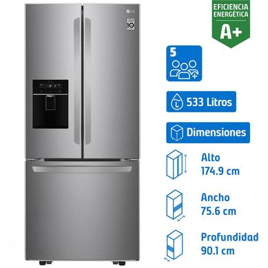 Refrigerador French Door No Frost 533 Litros Platinum Silver LM22SGPK