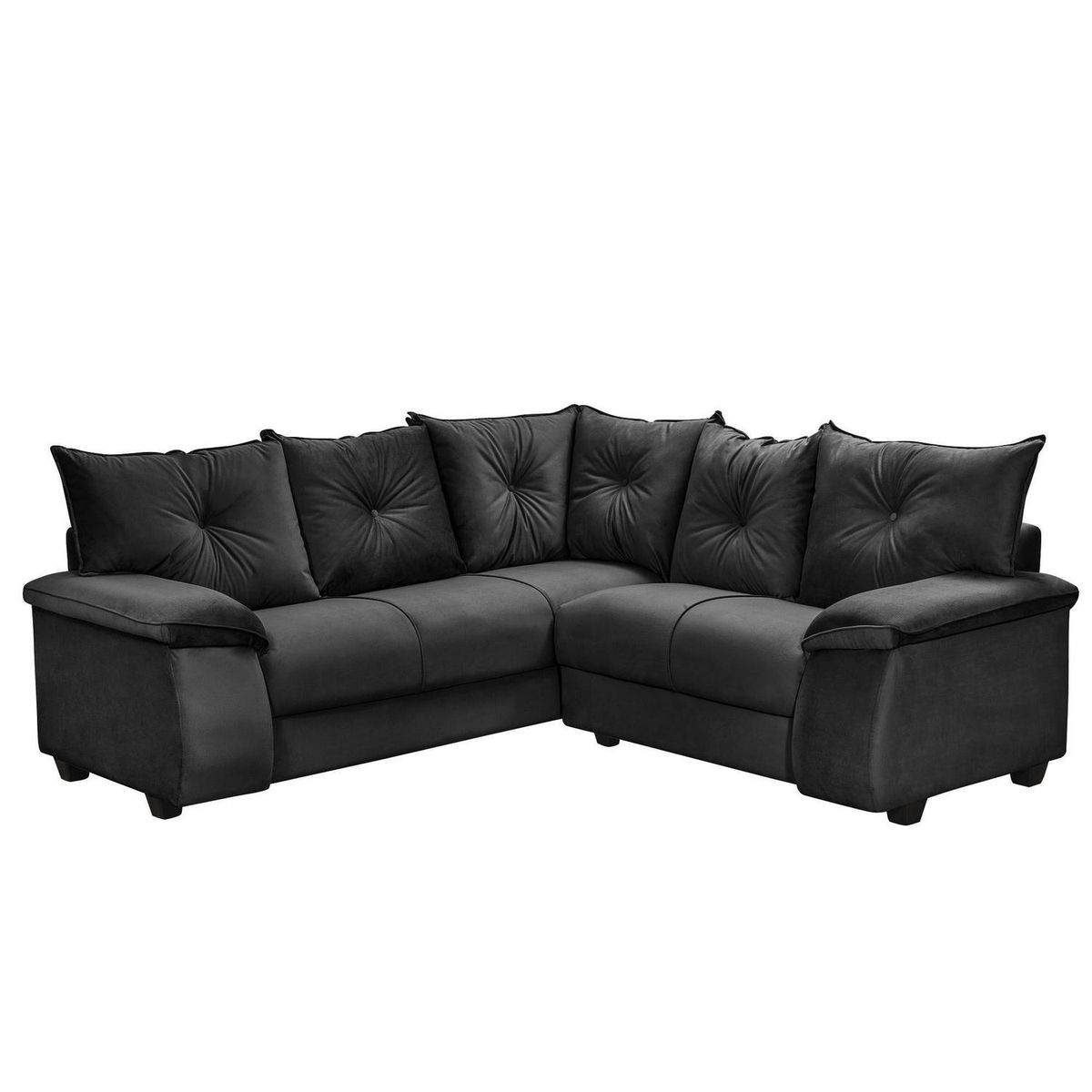 INTERMUEBLES - Sofá Seccional 5 cuerpos Fortaleza 210x75x203 cm Negro